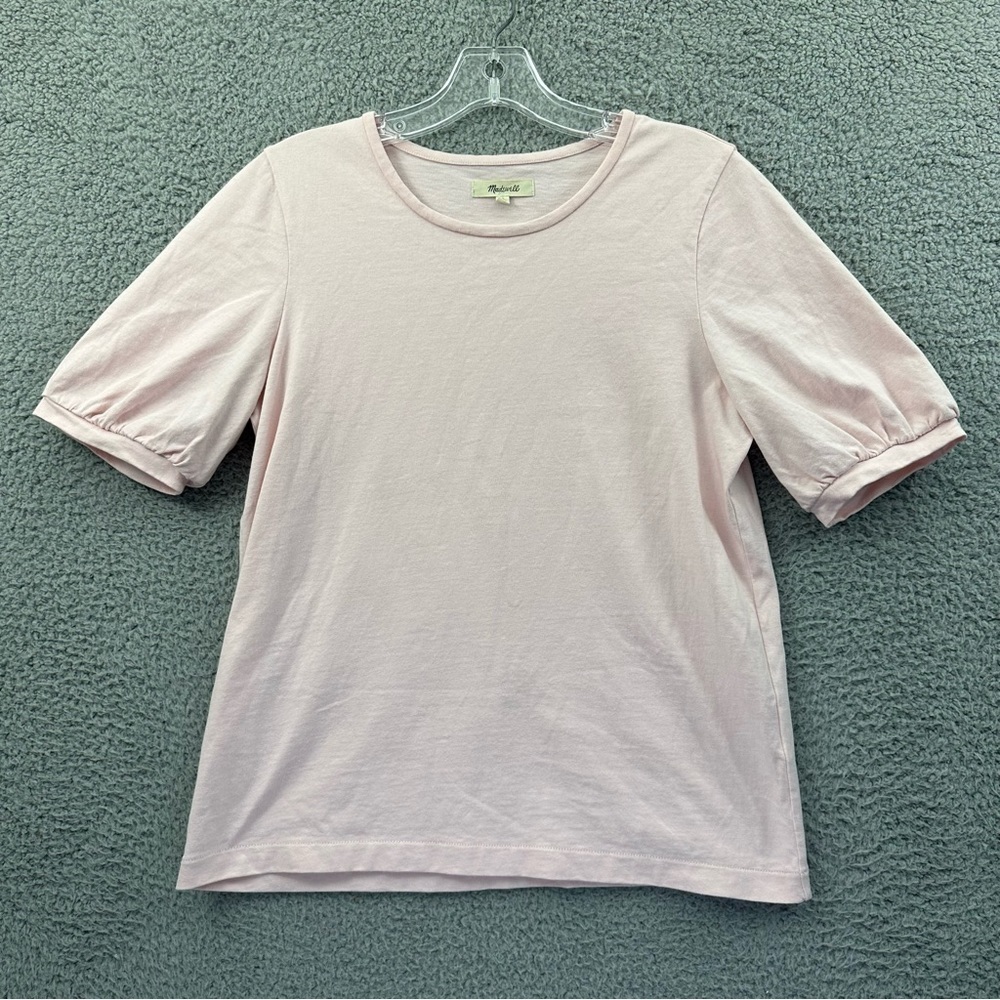 Madewell Puff Sleeve Tee Light Pink Short Sleeve Minimalist Preppy Women Small